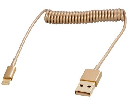 Lightning naar USB Spring kabel voor iPhone 5 / iPad / iPod